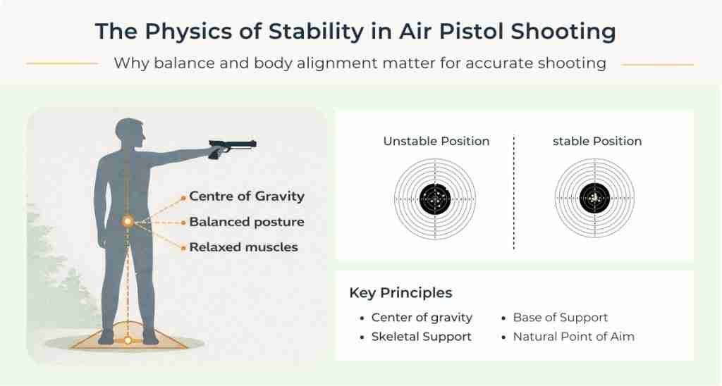physics of stability in air pistol shooting
